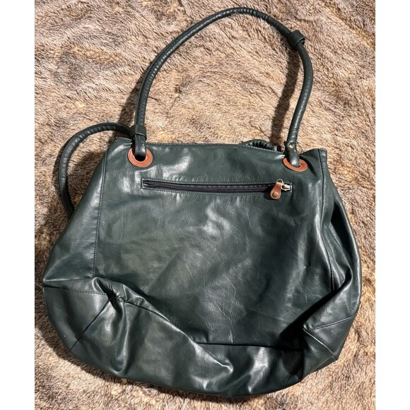VTG Cypress Woods Large Tote Bag multiple pockets Green Tan - Picture 7 of 10